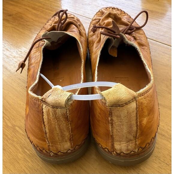 Spring Step Berna Size 39 8.5 Caramel Leather Tan Whip Stitch Slip On Loafer - Picture 4 of 7